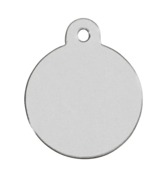 Graveeritud ripats koerale, ümar koera nimesilt, kroomitud läikiv (Brass)