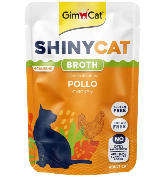ShinyCat корм влажный для кошек куриное мясо в бульоне, в пакетике (GimCat)