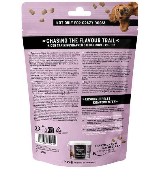 Chewies Trainings-Happen лакомство для дрессировки собак с мясом кенгуру, беззерновое, монопротеиновое, в пакетике (Pets Nature)