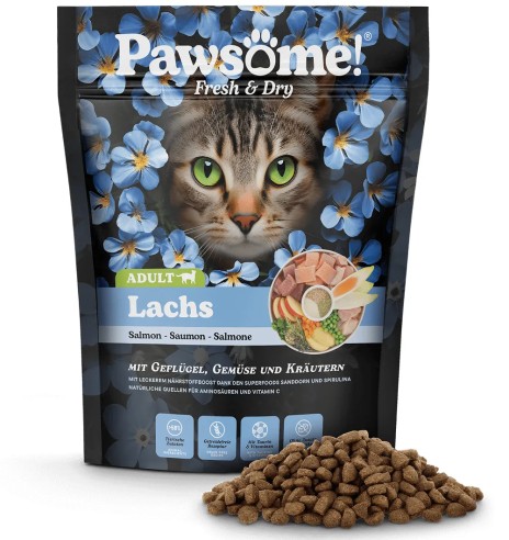 Pawsome! Fresh & Dry kassi kuivtoit lõhega, teraviljavaba