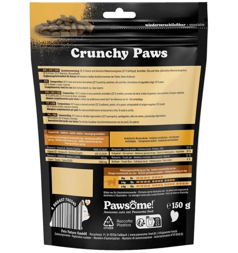 Pawsome! Crunchy Paws kassimaius, krõbedad...