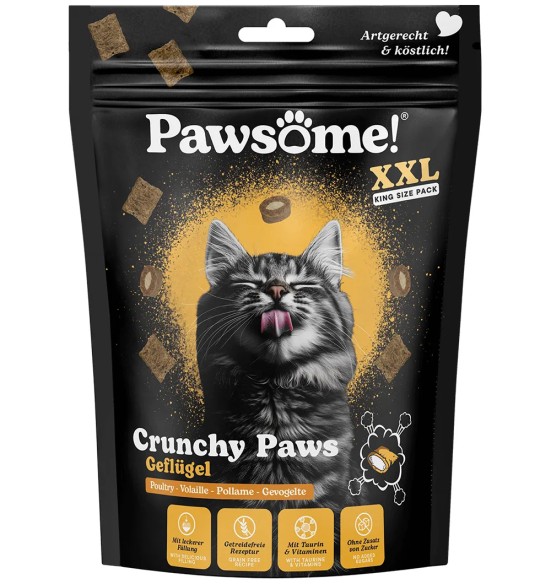 Pawsome! Crunchy Paws kassimaius, krõbedad padjakesed kodulinnuliha täidisega