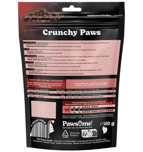 Pawsome! Crunchy Paws kassimaius, krõbedad...