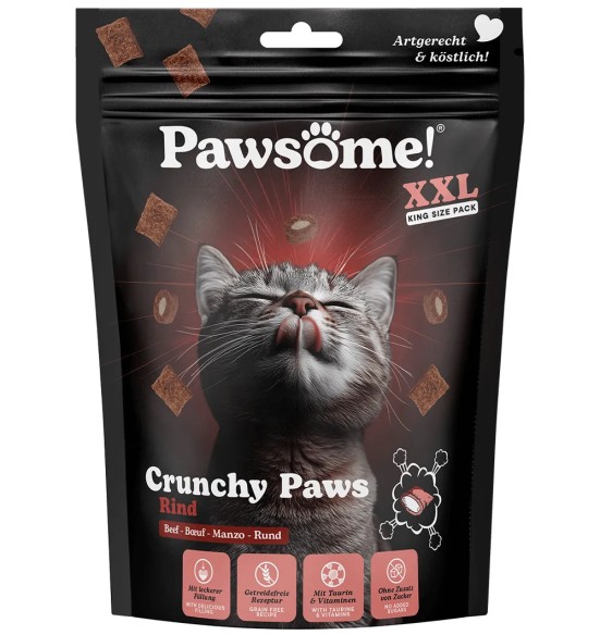 Pawsome! Crunchy Paws kassimaius, krõbedad padjakesed veiseliha täidisega