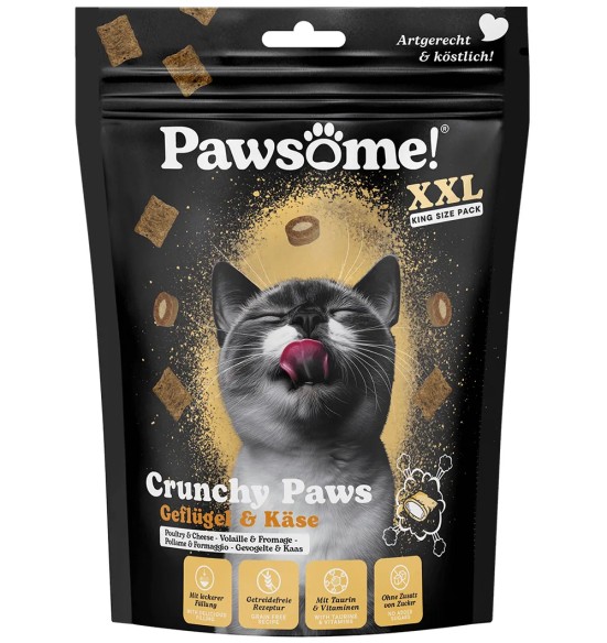Pawsome! Crunchy Paws kassimaius, krõbedad padjakesed kanaliha ja juustu täidisega