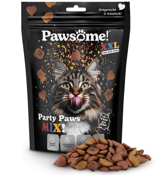 Pawsome! Crunchy Party Paws Mix kassimaius, krõbedad erikujulised snäkid