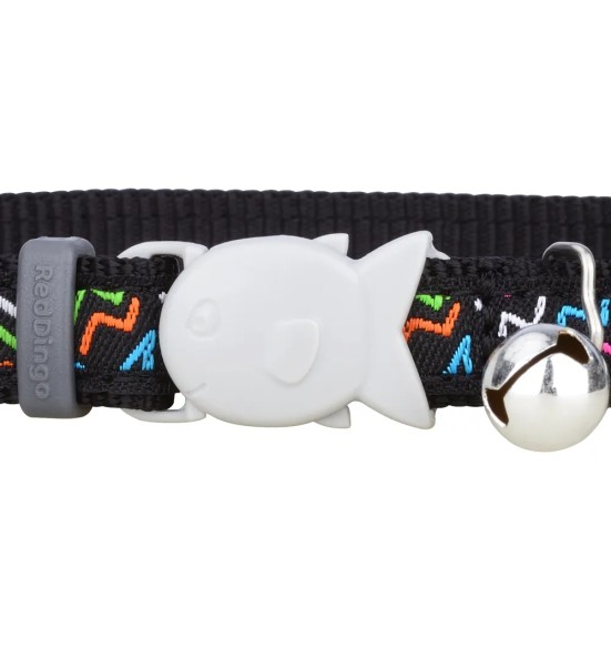 Ошейник для кошек с вытканным дизайнерским узором Squiggles Black (Red Dingo)