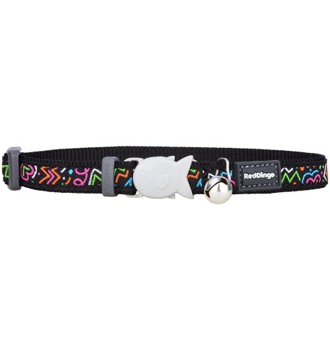 Ошейник для кошек с вытканным дизайнерским узором Squiggles Black (Red Dingo)