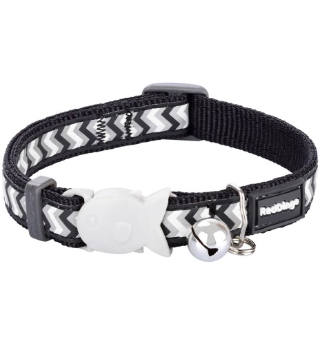 Kassi kaelarihm helkurmustriga Reflective Ziggy Black (Red Dingo)