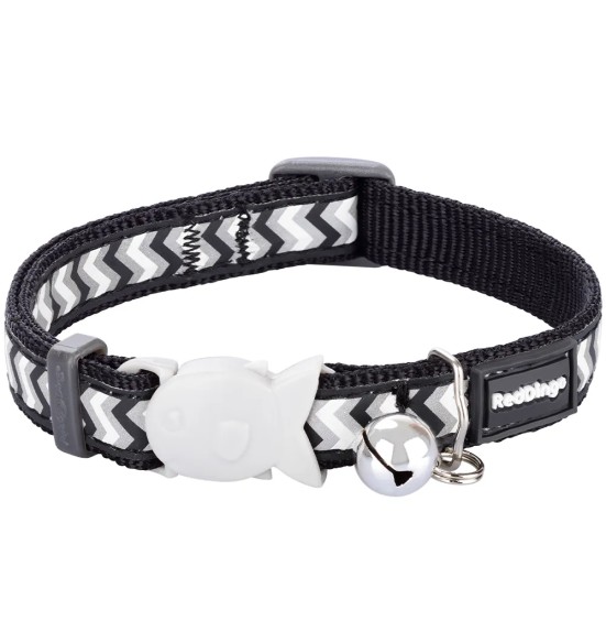 Kassi kaelarihm helkurmustriga Reflective Ziggy Black (Red Dingo)