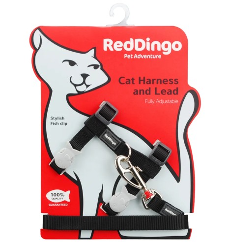 Шлейка и поводок для кошек, чёрный Classic...