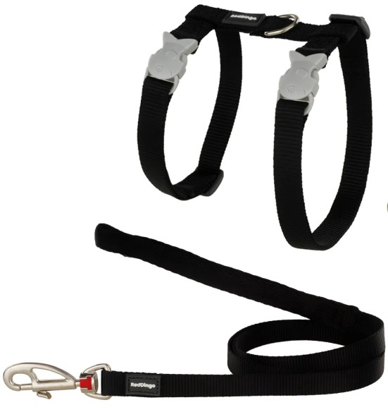 Шлейка и поводок для кошек, чёрный Classic Black (Red Dingo)