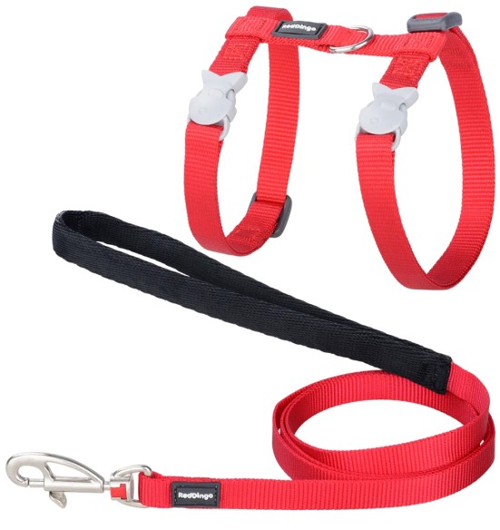 Шлейка и поводок для кошек, красный Classic Red (Red Dingo)