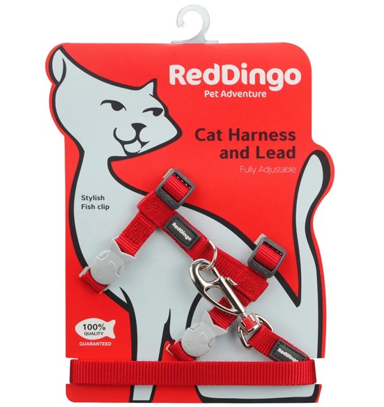 Kassi traksid ja jalutusrihm, punane Classic Red (Red Dingo)