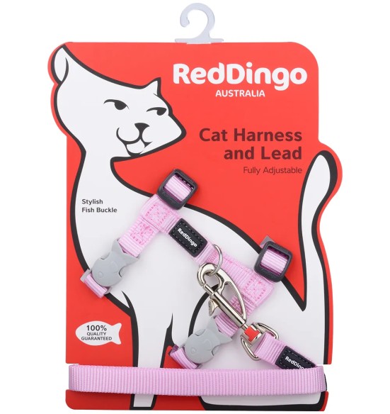 Шлейка и поводок для кошек, пастельно-розовый Classic Pastel Pink (Red Dingo)