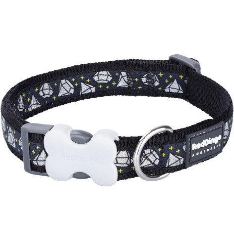 Koera kaelarihm disainmustriga Diamond Black (Red Dingo)