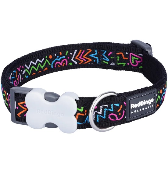 Ошейник для собак с вытканным дизайнерским узором Squiggles Black (Red Dingo)