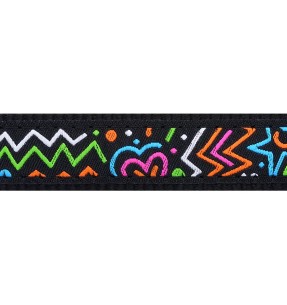 Ошейник для собак с дизайнерским принтом Flying Bones Hot Pink (Red Dingo) – Disainmustriga – Red Dingo – Valgekihv 2