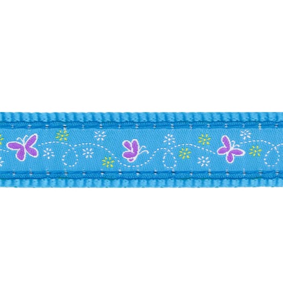 Ошейник для собак с дизайнерским принтом Butterfly Turquoise (Red Dingo)