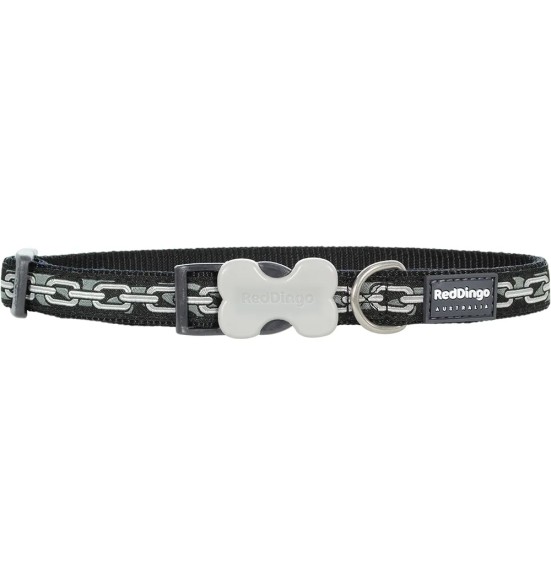Kaelarihm koerale, disainmustriga Chain Black (Red Dingo)
