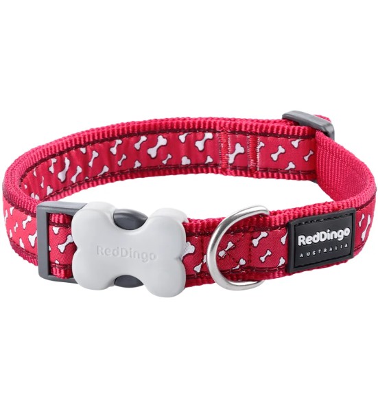 Ошейник для собак с дизайнерским принтом Flying Bones Red (Red Dingo)