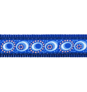 Ошейник для собак с дизайнерским принтом Flying Bones Red (Red Dingo) – Disainmustriga – Red Dingo – Valgekihv 2