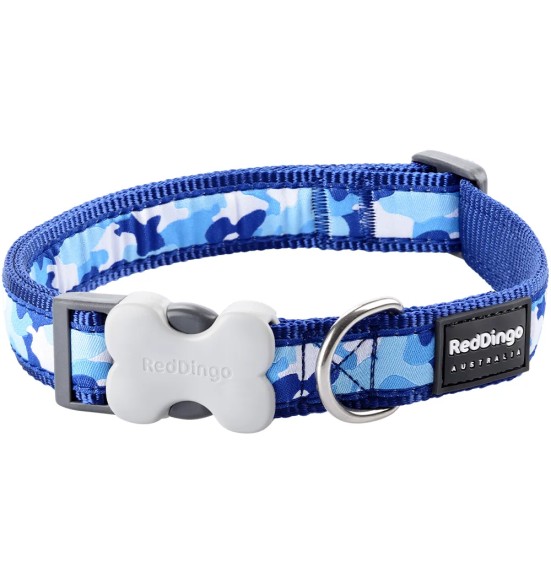 Kaelarihm koerale, disainmustriga Camouflage Dark Blue (Red Dingo)