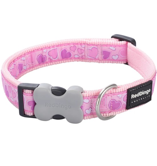 Ошейник для собак с дизайнерским принтом Breezy Love Pink (Red Dingo)
