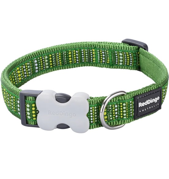 Ошейник для собак с дизайнерским принтом Lotzadotz Green (Red Dingo)