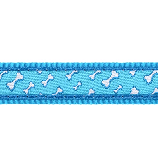 Kaelarihm koerale, disainmustriga Flying Bones Turquoise (Red Dingo)