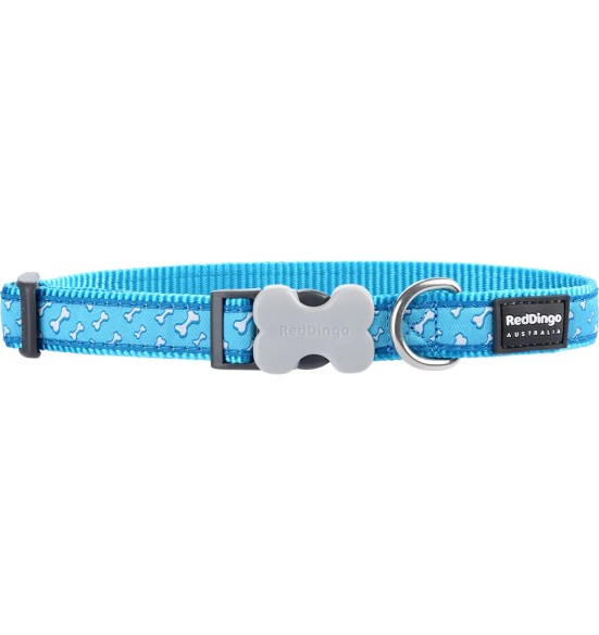 Ошейник для собак с дизайнерским принтом Flying Bones Turquoise (Red Dingo)