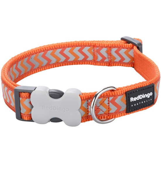 Kaelarihm koerale, helkurpaelaga Reflective Ziggy Orange (Red Dingo)