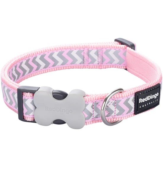 Kaelarihm koerale, helkurpaelaga Reflective Ziggy Pink (Red Dingo)