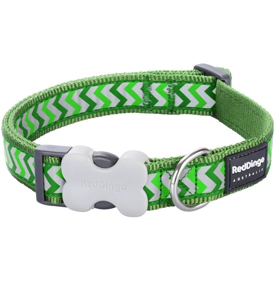 Kaelarihm koerale, helkurpaelaga Reflective Ziggy Green (Red Dingo)