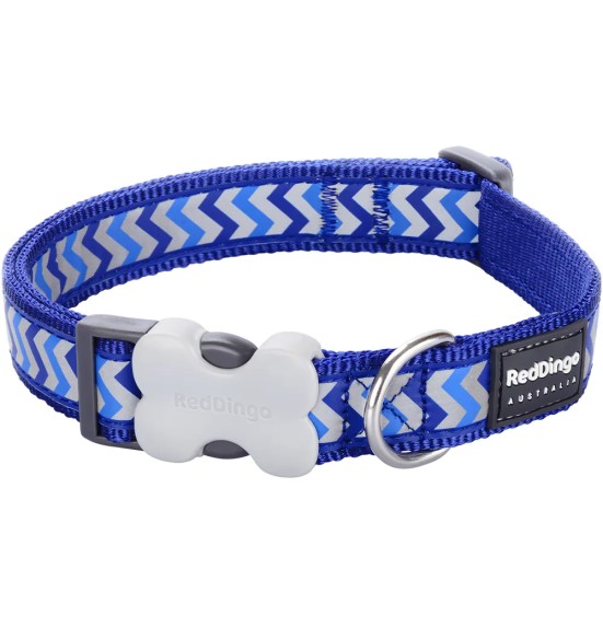 Kaelarihm koerale, helkurpaelaga Reflective Ziggy Dark Blue (Red Dingo)