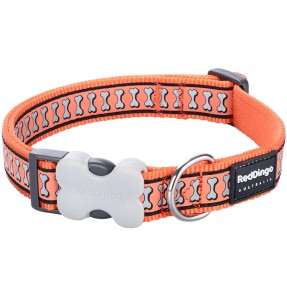 Jalutusrihm koerale, helkurmustriga Reflective Ziggy Orange (Red Dingo)–Tekstiilist–Red Dingo–Valgekihv