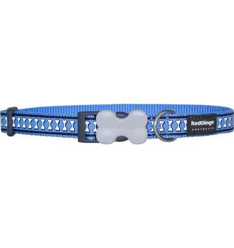 Kaelarihm koerale, helkurpaelaga Reflective Bones Medium Blue (Red Dingo)