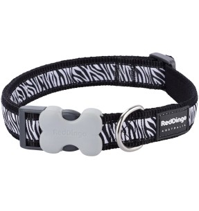 Ошейник для собак с дизайнерским принтом Flying Bones Red (Red Dingo) – Disainmustriga – Red Dingo – Valgekihv