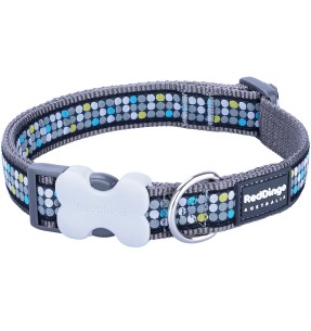 Ошейник для собак с дизайнерским принтом Flying Bones Hot Pink (Red Dingo) – Disainmustriga – Red Dingo – Valgekihv