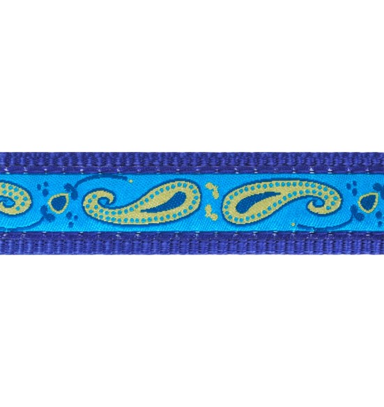 Kaelarihm koerale, disainmustriga Paisley Blue with Green (Red Dingo)