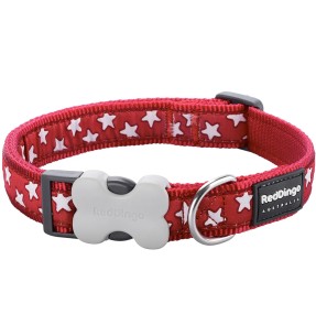 Ошейник для собак с дизайнерским принтом Flying Bones Hot Pink (Red Dingo) – Disainmustriga – Red Dingo – Valgekihv