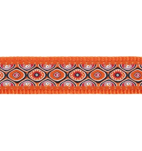 Ошейник для собак с дизайнерским принтом Flying Bones Red (Red Dingo) – Disainmustriga – Red Dingo – Valgekihv 2