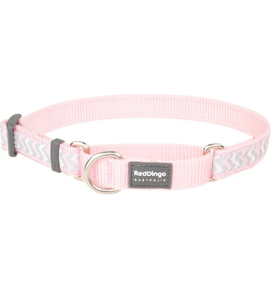 Kaelarihm koerale, poolpoov helkurmustriga Reflective Ziggy Pink (Red Dingo)