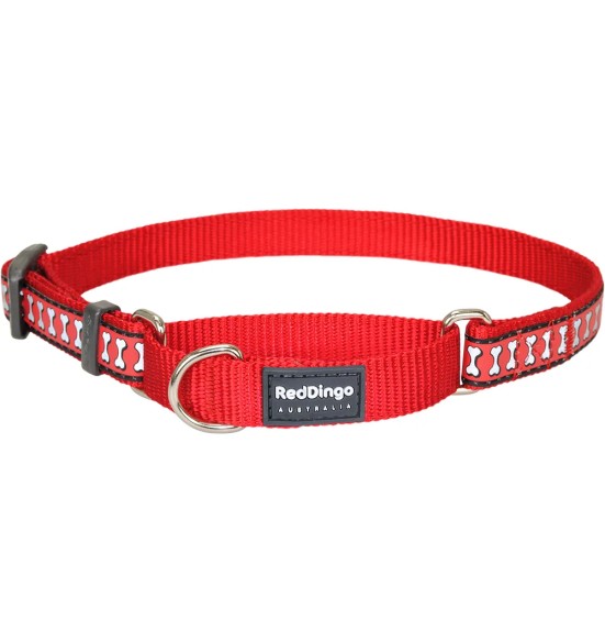 Kaelarihm koerale, poolpoov helkurmustriga Reflective Bones Red (Red Dingo)