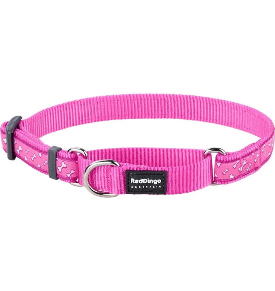 Kaelarihm koerale, poolpoov disainmustriga Flying Bones Hot Pink (Red Dingo)
