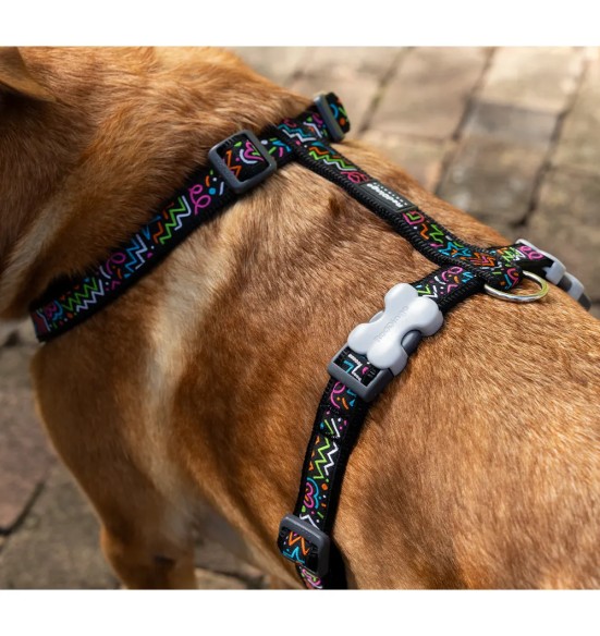Traksid koerale, disainmustriga Squiggles Black (Red Dingo)