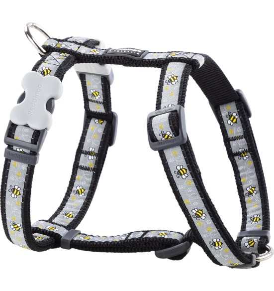 Шлейки для собак с дизайнерским принтом Bumble Bee Black (Red Dingo)