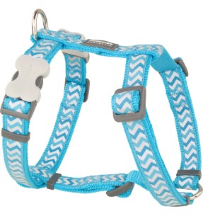 Шлейка для собак текстильная, со светоотражающим рисунком Reflective Bones Red (Red Dingo) – Helkurmustriga – Red Dingo – Valgekihv