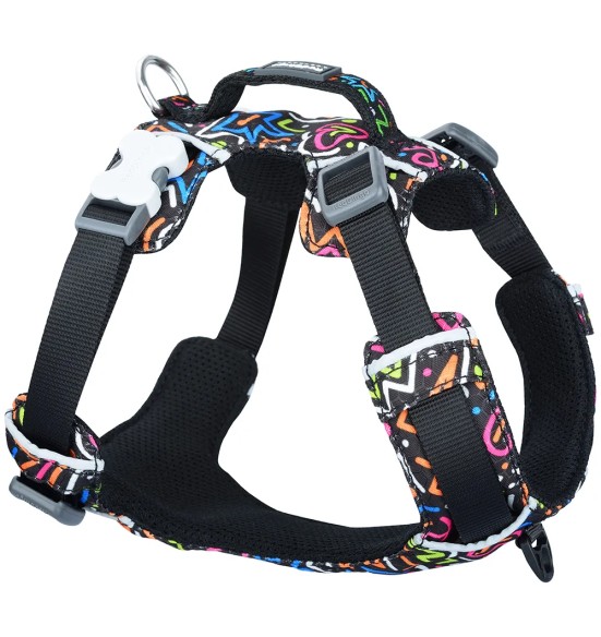 Шлейка для собак SPORT, Squiggles Black (Red Dingo)