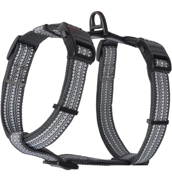 Шлейка для собак из водоотталкивающего материала, со светоотражающей нитью, серый (Dogness Water-Proof)